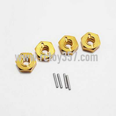 RCToy357.com - Metal upgrade Hexagon wheel seat assembly[144001-1266]Yellow WLtoys 144001 RC Car spare parts