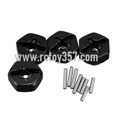 RCToy357.com - Metal upgrade Hexagon wheel seat assembly[144001-1266]Black WLtoys 144001 RC Car spare parts
