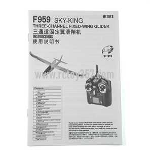 (image for) WLtoys F959 Sky King 2.4G 3CH 750mm Wingspan RC Airplane With Led RTF toy Parts English manual book
