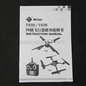 RCToy357.com - WLtoys WL V636 2.4G RC Quadrocopter 6axis gyro 4 channel headless mode toy Parts English manual book
