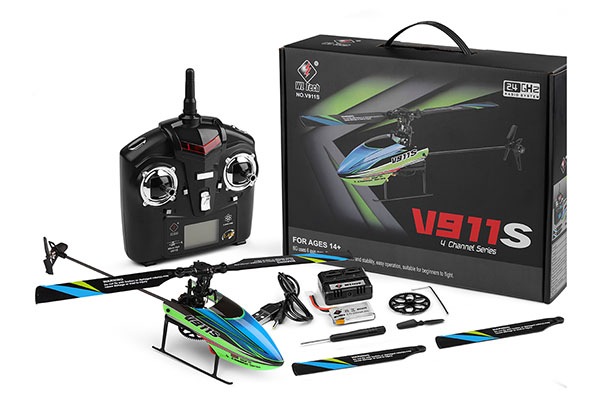 (image for) WLtoys V911S 2.4G 4CH 6-Aixs Gyro Flybarless RC Helicopter RTF
