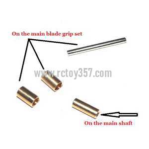 (image for) WLtoys WL V913 toy Parts Copper sleeve on the main blade grip set and main shaft + Iron stick in the blade grip set