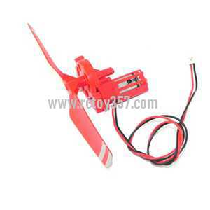 RCToy357.com - JJRC V915 RC Helicopter toy Parts Tail motor + Tail blade + Tail motor deck (Red)