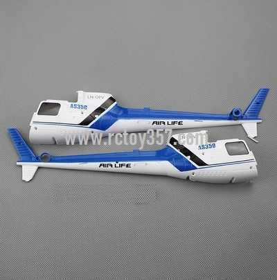RCToy357.com - WLtoys V931 2.4G 6CH Brushless Scale Lama Flybarless RC Helicopter toy Parts body cover (Blue)