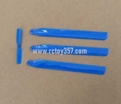RCToy357.com - WLtoys V931 2.4G 6CH Brushless Scale Lama Flybarless RC Helicopter toy Parts main blades propellers + Tail blade (Blue)