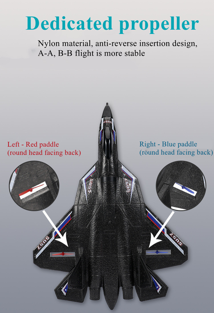 RCToy357.com - XIAXIU SU-57 Plane RC Foam Aircraft 2.4G Radio Control Glider