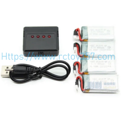 (image for) Battery 4pcs + USB Charger set XK A220 RC Airplane Spare Parts