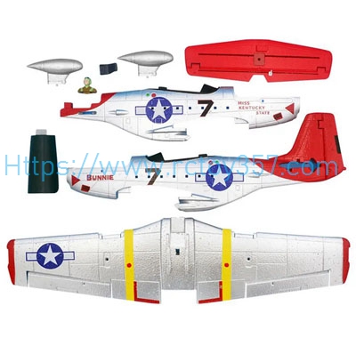 RCToy357.com - 0001 Form Shell Set XK A280 P51 RC Airplane Spare Parts