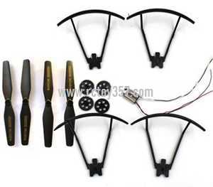 (image for) VISUO XS816 XS816 4K RC Quadcopter toy Parts Blades set + Outer frame + 2pcs Motor [1pcs red and blue line motor + 1pcs black and white line motor] + 4pcs Gear